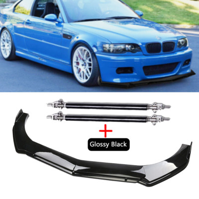 Front Bumper Lip Splitter Spoiler For BMW 3 Series E46 M3 E90 E91 Glossy Black