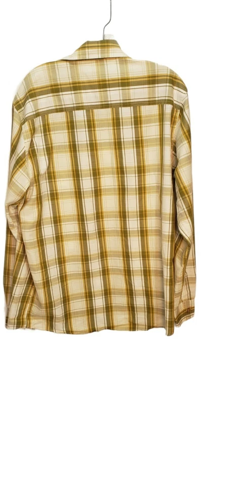 Men's Matix Green Yellow Plaid Long Sleeve Button Front Skater Shirt L - Image 2 of 4