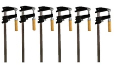 6 Pack - EDM 12" Steel Bar Clamp Tools Ratchet Quick Release for Metal or Wood