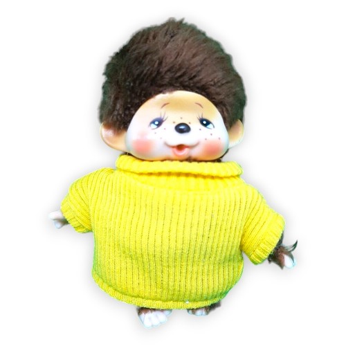 Monchichi Sekiguchi Plüsch Granulatfüllung Braun Pullover Stofftier Original