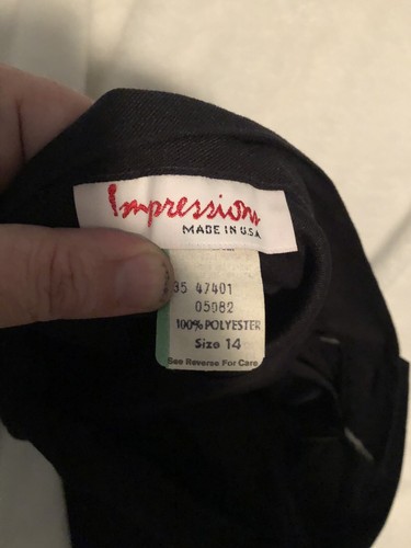 Vintage Impressions Women’s Pants Black 14 Made In USA - Picture 3 of 3