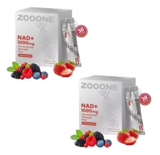 New ZOOONE NR1000 NAD+ Drink Mix - Berry Energy & Skin 2 boxes totaling 60 piece