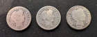 (1910-P, 1911-D, 1912-D) - 3 Silver Dime Lot - 90% Silver Barber Dimes