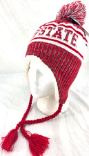 NEW Ohio State Buckeyes Colosseum Red Knit Pom Ear Flap Beanie Stocking Cap Hat