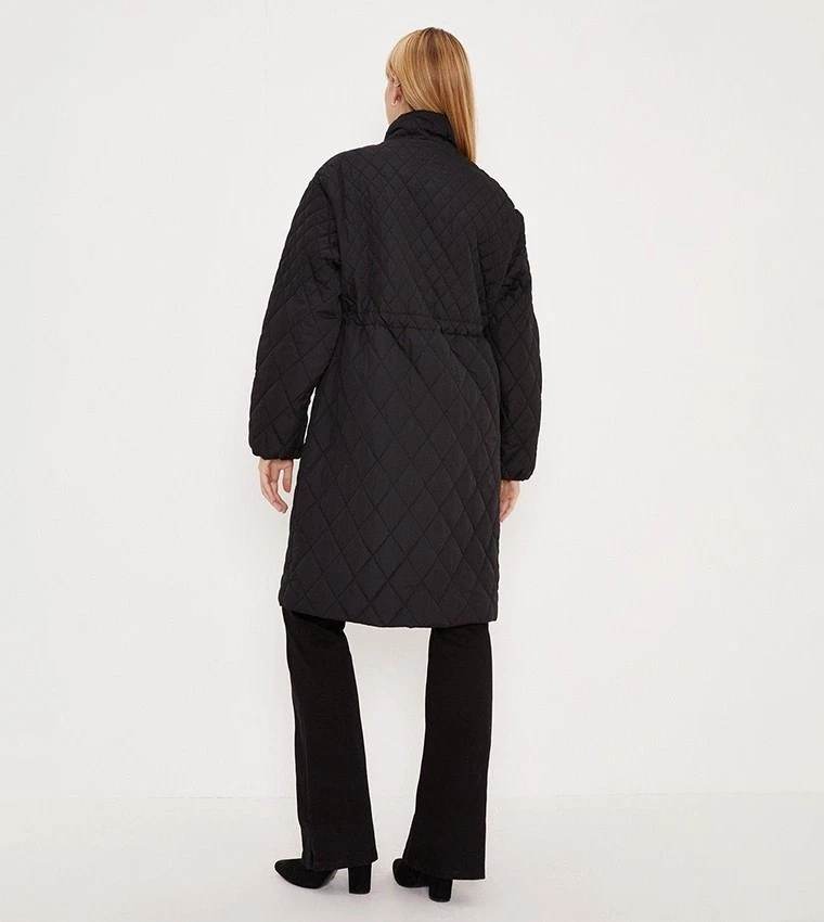 OASIS Women's Follow Premium Diamond Quilted Coat Black BNWT - Image 2 of 4