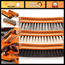 3 Pcs Horsehair Shoe Brush Set - Polishing Daubers Leather Care Cleaning Kit