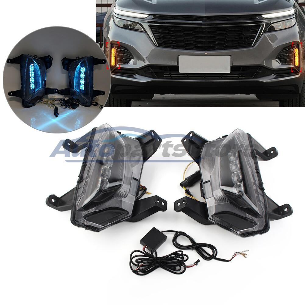1Pair Daytime Running Light DRL Turn Signal Lamp For Chevrolet Equinox 2021-2023