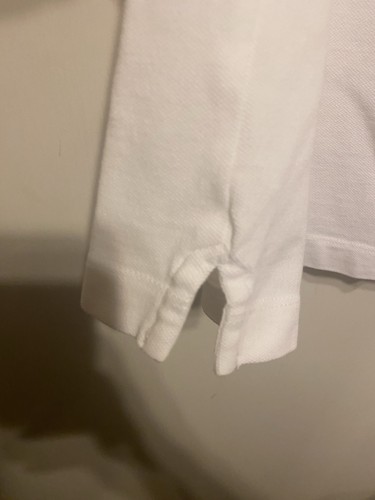 Express Herren Piqué Polo Größe Medium neu ohne Etikett weiß, blau Nadelstreifen Besatz im Kragen - Bild 4 von 6