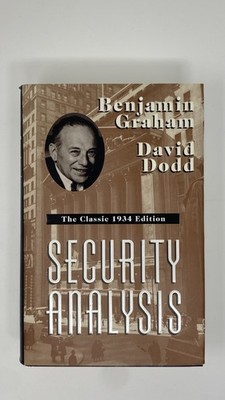 Security Analysis The Classic 1934 Edition Benjamin Graham David Dodd HC DJ 1996