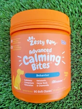 Zesty Paws Advanced Calming Bites Behavior For all Ages Dogs Turkey Flavor 90 ct