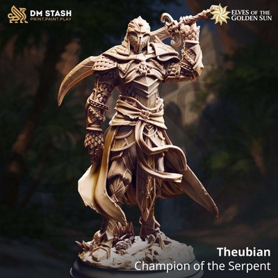 Human Sword Fighter Tabletop Miniature   Champion Theubian | Qumi