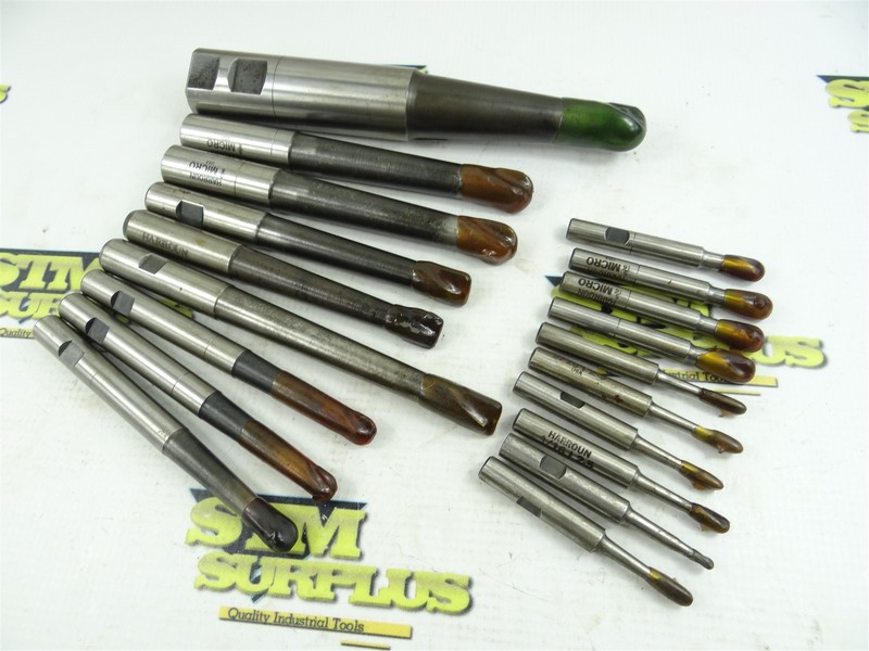 NEW! LOT OF 19 ASSORTED CARBIDE TIPPED END MILLS 3/16" TO 3/4" DIA