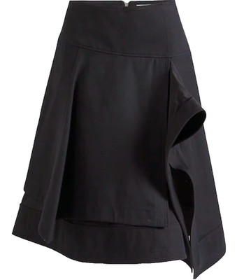 NEW, 3.1 PHILLIP LIM Layered Cotton Skirt in Black Size 6 #MD1724