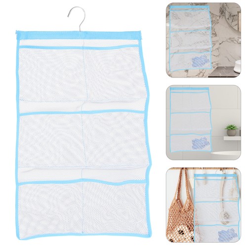 6 Storage Bathroom Bag Hanging Shelf for Mesh Shower Organizer Hanger - Picture 10 of 12