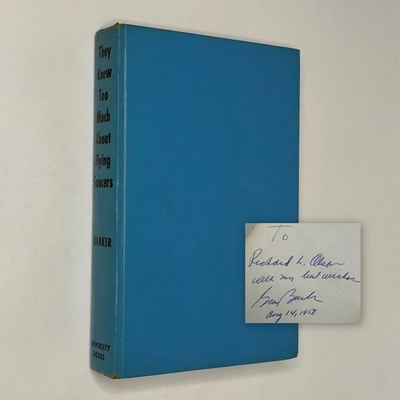 #ad Signed quot;They Knew Too Much About Flying Saucersquot; Gray Barker 1956 Hardcover $399.96
