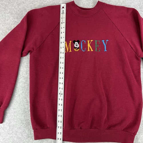 Sudadera De Colección Mickey Mouse Grande Granate Manga Larga Spellout Pullover De Colección - Imagen 2 de 7