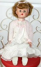 VTG 50s /60s 27" GIRL DOLL w NIGHTGOWN, SWEATER & SHOES - SAYCO? TONI?