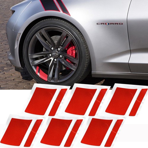 6PCS Redline Wheel Rim Sticker Stripes Decal Trim for Chevy Corvette Camaro SS - Foto 1 di 4