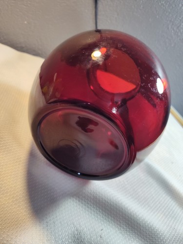 Royal Ruby Red Glass Ball Pitcher Anchor Hocking Set + 8 Glasses 1394 - Picture 7 of 8