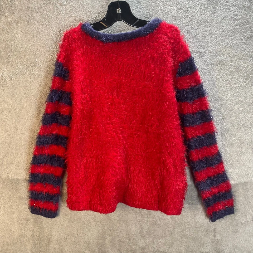 Hartstrings Star Fuzzy Sweater Girls 7/8 Preppy Winter Cozy Holiday - Image 2 of 4