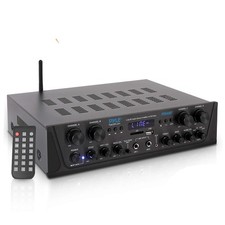 Pyle PTA44BT.5 Home Audio Karaoke Amplifier Black 500W USB AUX 4 CH with Remote