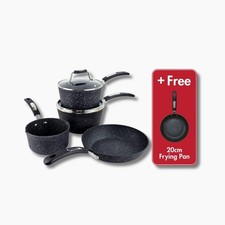 Scoville Essentials Neverstick 4+1 Piece Cookware Set All Hob Compatible Black