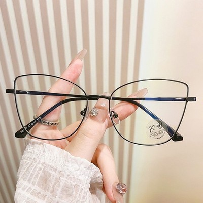 Extra Large Cat Eye Reading Glasses Women Fashion Readers Metal Glasses Frame