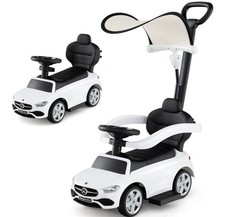 Mercedes Kids Ride-On Push Car White w/ Steering Wheel