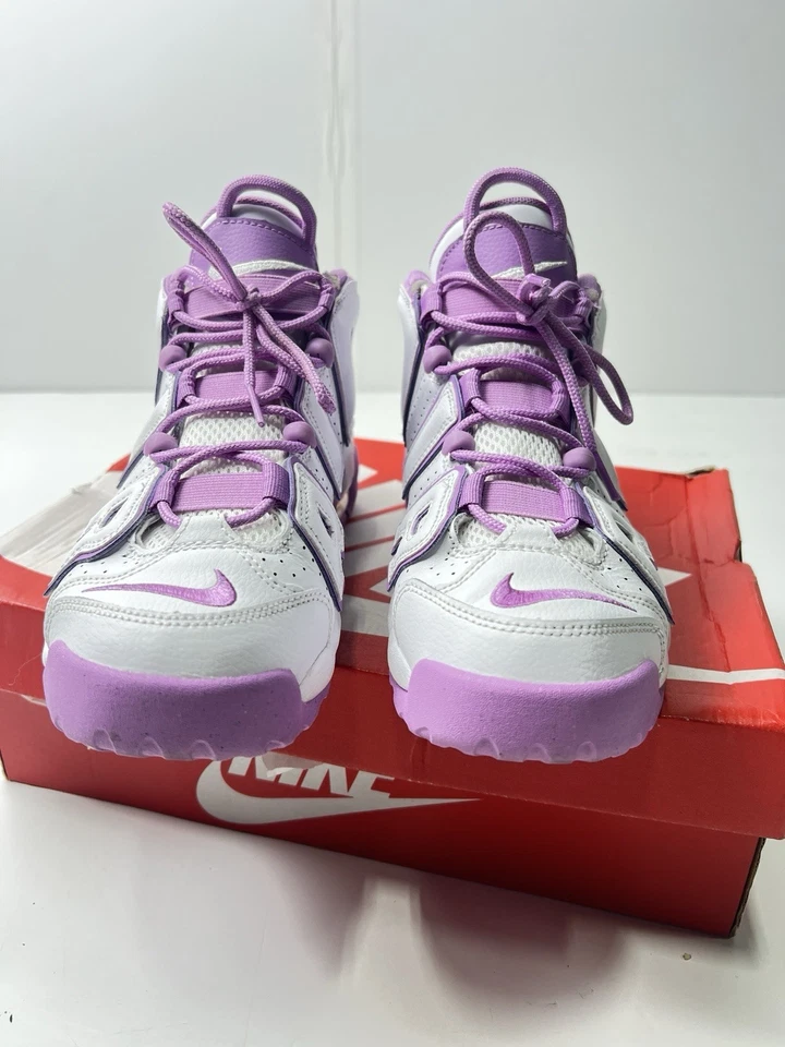 耐克 Air More Uptempo White Rush Fuchsia 尺码 6.5 Y 非常好带盒 — 第 3/4 张图片