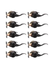 Mengico 10 Pack Privacy Door Handle,Oil Rubbed Bronze Interior Door Lock,Bedr...