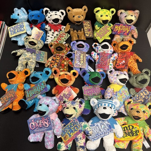 Lot of 21 Grateful Dead Liquid Blue Bean Bear Plush Ripple Jerry Dupree w/tags