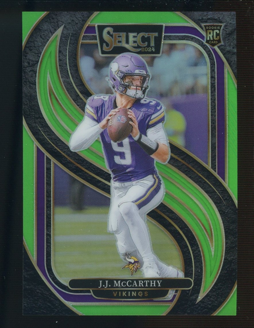 2024 Select Green Prizm #134 JJ McCarthy Vikings RC Rookie 41/49