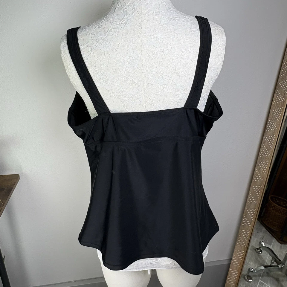 Танкини женские Jaclyn Smith черно-белые серебристые леопардовый принт большой размер 22 Вт - Изображение 2 из 4