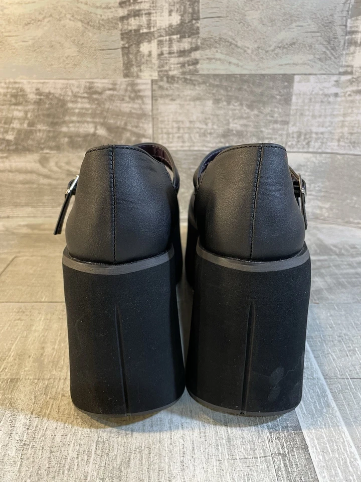 DEMONIA KERA0 5” Plataforma Para Mujer Gótico Punk Mate Negro Mary Janes Zapatos NUEVO Foto 4 de 4