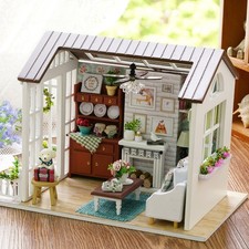 DIY Miniature Dollhouse Kit Realistic Mini 3D Wooden House Room Craft With