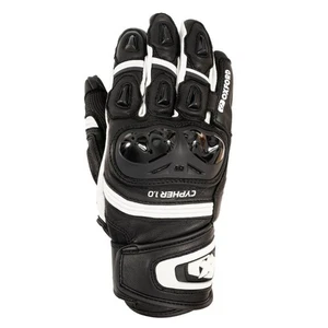 Oxford Cypher 1.0 Short Leather Mens Motorcycle Motorbike Gloves Black White
