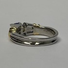 900 Solid Platinum 18K Yellow Gold Accent Tanzanite Diamond Ring Size 7.5 — photo 9