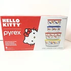 Hello Kitty pyrex 8-Piece Decorated Glass Food Storage Red Lid NEW in Sealed Box