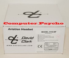 DAVID CLARK H10-60 40128G-01 STRAIGHT CORD DUAL PLUG AVIATION HEADSET HEADPHONES