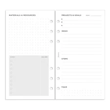 Filofax Organizer Refill, Personal Size, Project Management Pack, White Paper...