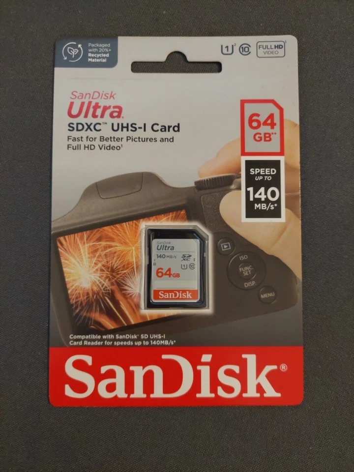 SanDisk SD Memory Card Ultra 32gb and 64gb UHS-1 Class 10 For Cameras - Image 2 of 4