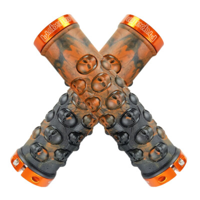 Flat Handlebar Grips Propalm Skull Road MTB bike bar Lock on grip orange+black