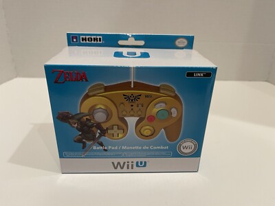 Nintendo Wii U HORI Battle Pad Gamecube Style Controller Zelda Link Gold Turbo