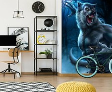 Papel pintado 3D Ferocious Wolf ZHUB025 autoadhesivo Tom Wood Zoe