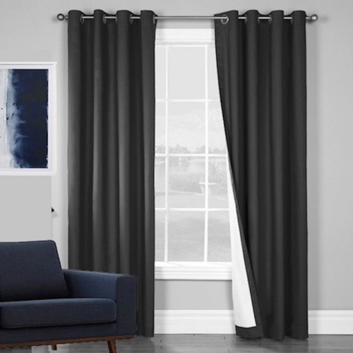 QUICKFIT CURTAINS PREMIUM FOAM THERMAL COATED BLOCKOUT EYELET CURTAIN PANELS - Picture 9 of 11