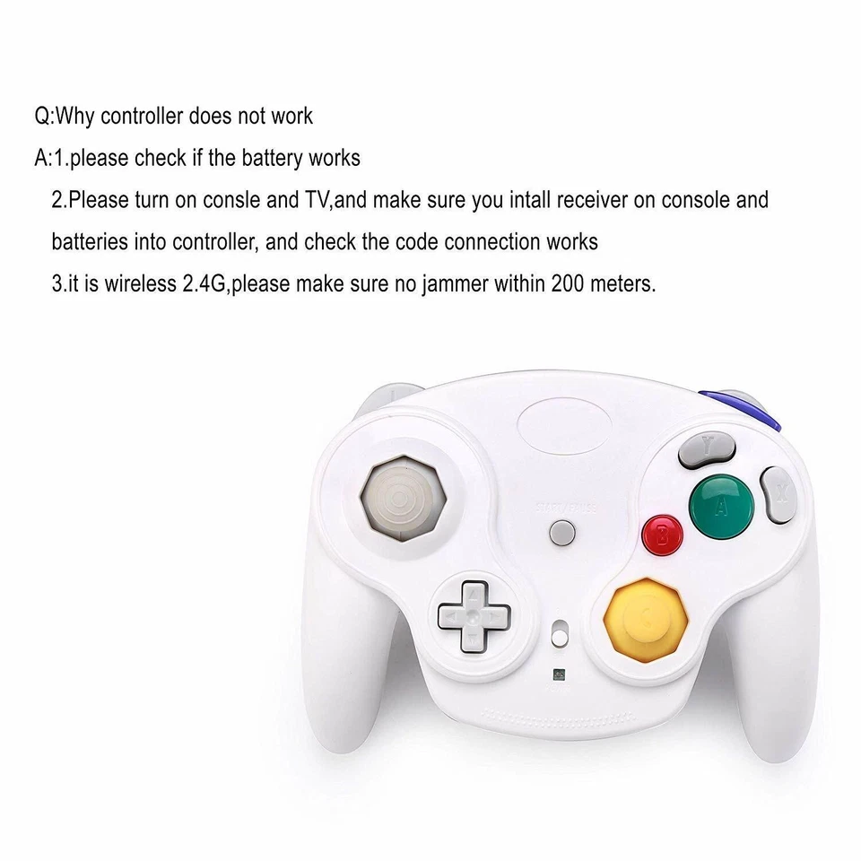 Wired /Wireless Gamecube Controller Gamepad Joystick for Nintendo GameCube Wii - Image 3 of 4