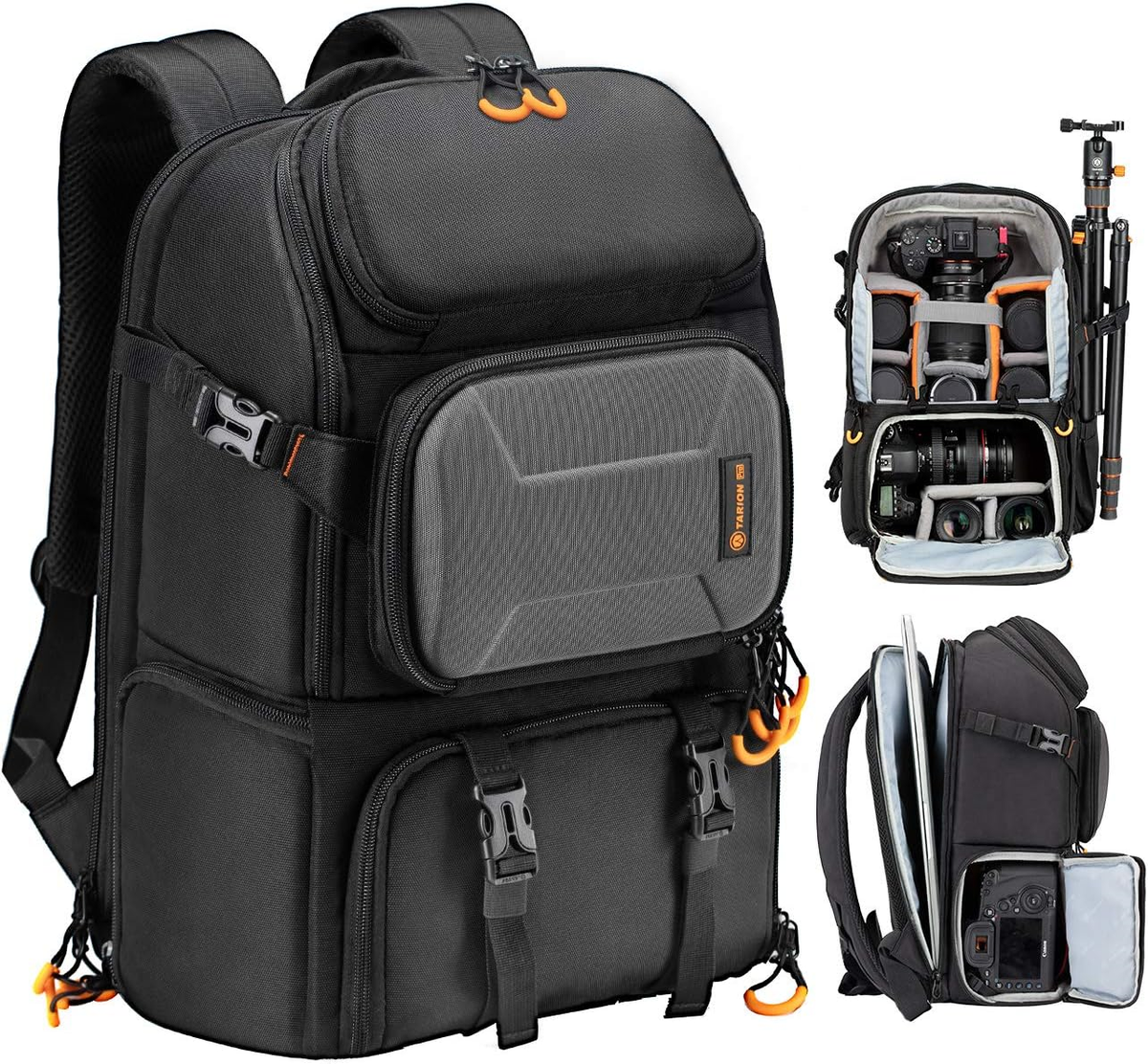 best leather camera backpack tripod TARION Pro Camera Backpack Large Camera Bag with Laptop Compartment Tripod  DSLR