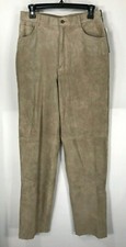 New Lauren by Ralph Lauren size 10 Leather Pants Mushroom Light Gray NWT