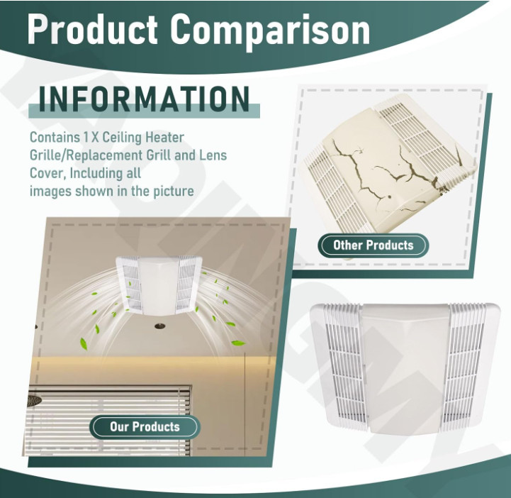 FITS Broan Nutone S89852000 665 665RP Grille & Lens Assembly