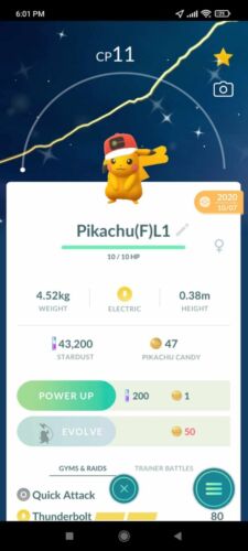Pokémon Brillant Pikachu FEMME LV1 - Porter Chapeau Casquette Monde - COMMERCE - Lire la description - Photo 1/1